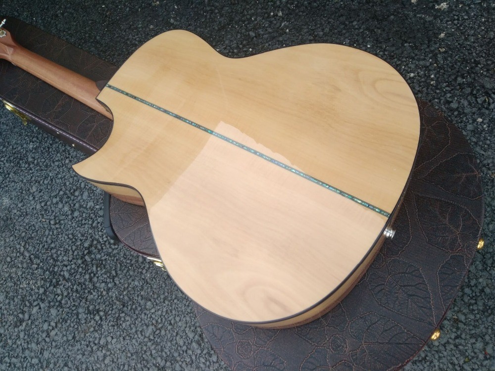 Factory AAAA 14 frets Auditorium folk Guitars Orchestra all solid imported apple wood acoustic electric guitar