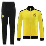 Yellow Old Football Tracksuits Set Embroidered Printing Football Training Suit