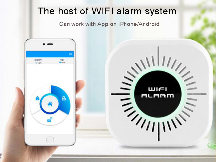 Household Mini WiFi intelligent App control burglar alarm system with 433.92 MHz