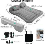 SUV Mattress Camping Bed Cushion Pillow - Inflatable Thickened Car Air Bed with