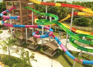 Quality Combination Classic Outdoor Pool Slide Fiberglass Galvanized Carbon Steel Frame wholesale