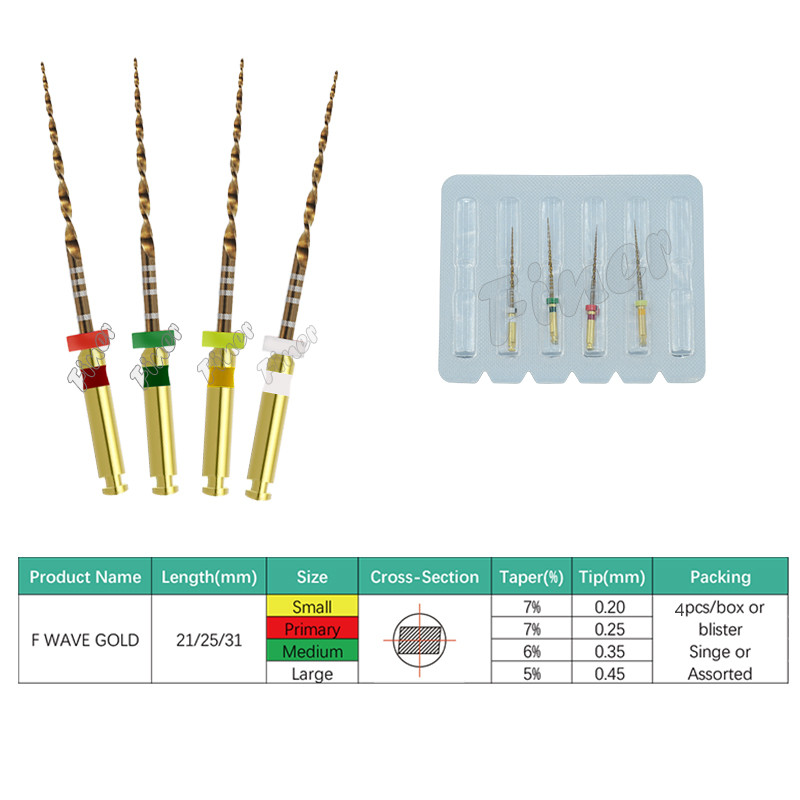 Dental Endodontics Protaper Files One Gold Unique Double Edged Reverse Cutting