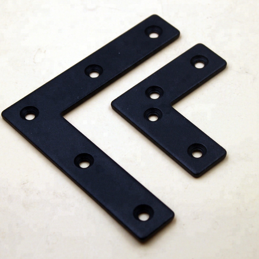 L Shaped Flat Corner Brace Carbon Steel Angle Brackets Repair Plate Connector Fastener