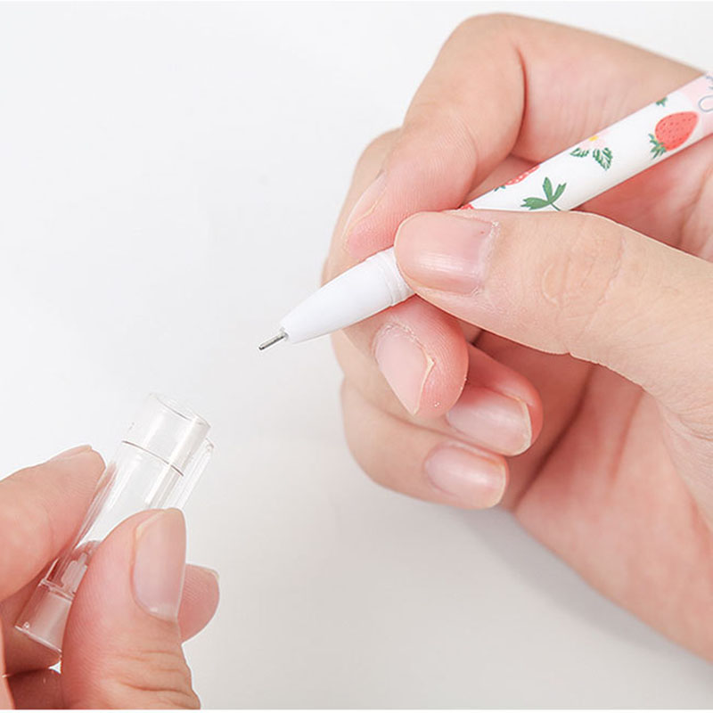 12pcs/box Cute Fruit Gel Pen Set for Student Writing 0.5mm Writing Width Novelty Design