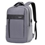 15.6inch Business Laptop Backpack USB Charging Black Leather Laptop Bag