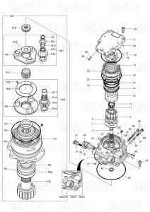 Quality 130426-00031 DX60R Excavator Swing Drive Catalog Black Factory Color Hydraulic Swing Motor Motor Drive wholesale