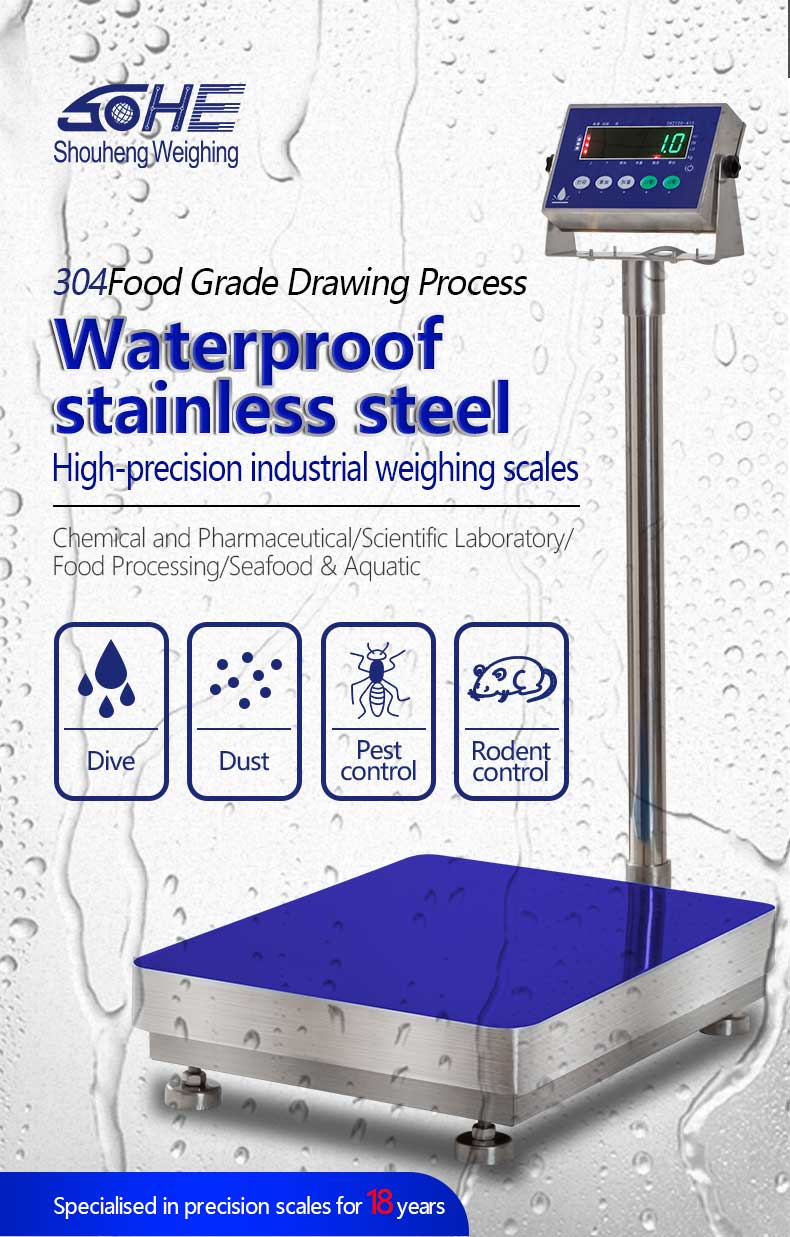 Waterproof SH2100-A1S Stainless Steel Platform Scale 150kg for Weighting and Function