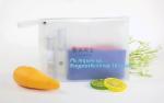 cosmetics packaging PVC transparent ziplock slider plastic bag with pink zipper,