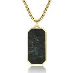 Rectangle Men's Forged Carton Fiber Pendant Stainless Steel Plated Cross 14k
