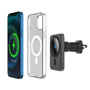 China Wireless Qi 15W Square Silicone Car Charger Magnetic Holder on sale