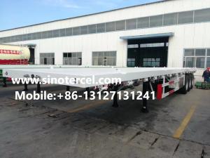 Quality 30 Foot 3 Axle Flat Bed Semi Trailer 30-50 Tons wholesale