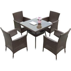 Quality H680mm W540mm Table Rattan Garden Dining Set Retro Designs wholesale