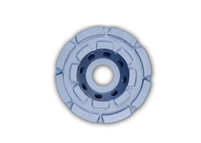 Grey 4 Inch Diamond Cup Wheels Grinding Concrete Double Row Excellant Performance