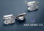Earring loose Moissanite , 3.5MM White Emerald Cut Moissanite