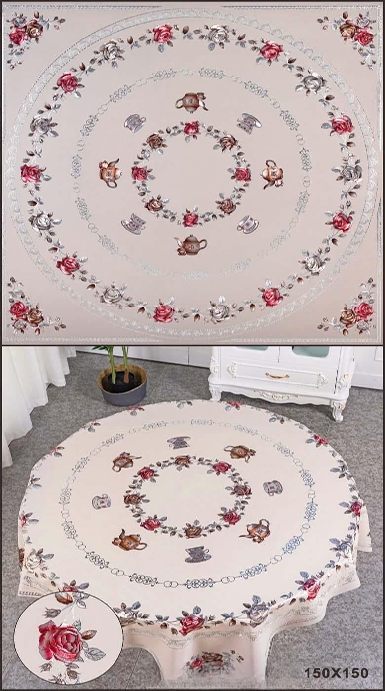 Tablecover Tablecloth 12-Pack Polyester Elastic Edged Backed Fitted PVC Print Cover