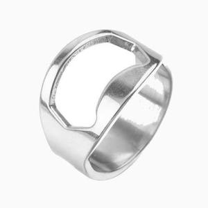 Quality Cool Innovative Promotion Fancy Gift Laser Engrave Stainless Steel Brushed Metal Beer Bottle Opener Ring wholesale