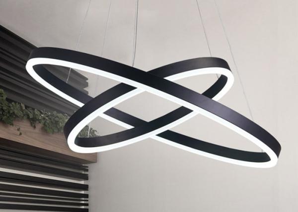 Cheap Lighting Area 25m2 Acrylic Aluminum Modern Circular Ring Chandelier for sale