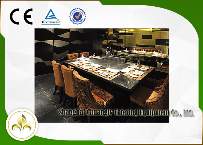 Ten Seats LPG / Pipeline Natural Gas Teppanyaki Grill Table , Residential Hibachi Grill Table