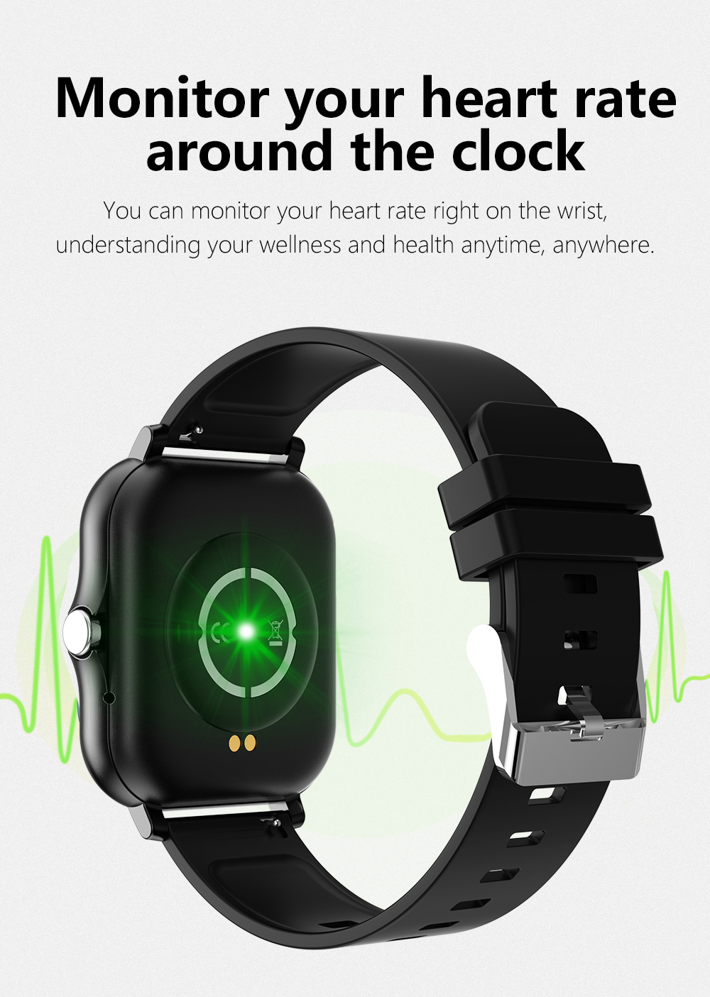 2022 New Aliexpress Hot Sale Square Shape Full Touch Screen Women Men CT02 Smart Watch