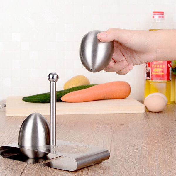 Toothpick Holder Seasoning Pot Stainless steel two-piece set Egg shape