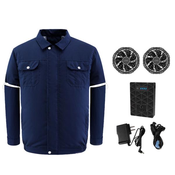 Cheap Dark Blue Air Conditioned Shirts Quick Dry Air Conditioning Jacket for sale