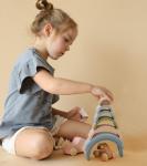 Educational Infant Stacking Toy BPA Free Rainbow Silicone Stacker Food Grade