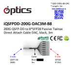 200G QSFPDD to 8x25G SFP28 Breakout DAC(Direct Attach Cable) Cables (Passive) 3M