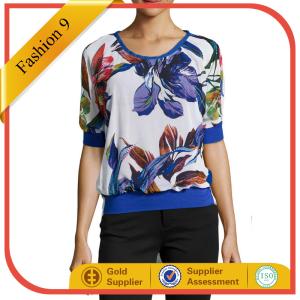 Quality Floral Scoop-Neck Blouse wholesale