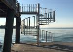Outdoor / Indoor Metal Spiral Staircase White Power Coating Central Beam Stairs