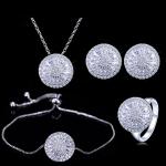 Charming 925 sterling silver white gold plated Cubic Zircon CZ Clear diamond