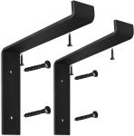 Garage and Kitchen Floating Shelves Hardware Heavy Duty Black Metal Brackets