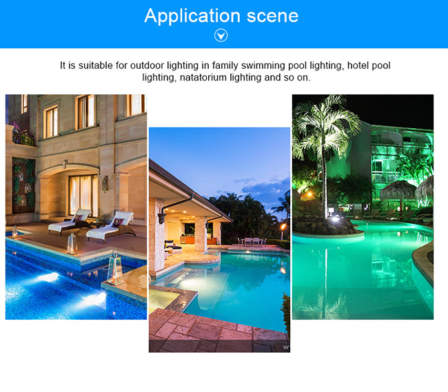 VDE 12W 250LM Rgb Swimming Pool Lights Switch Control AC12V ROHS