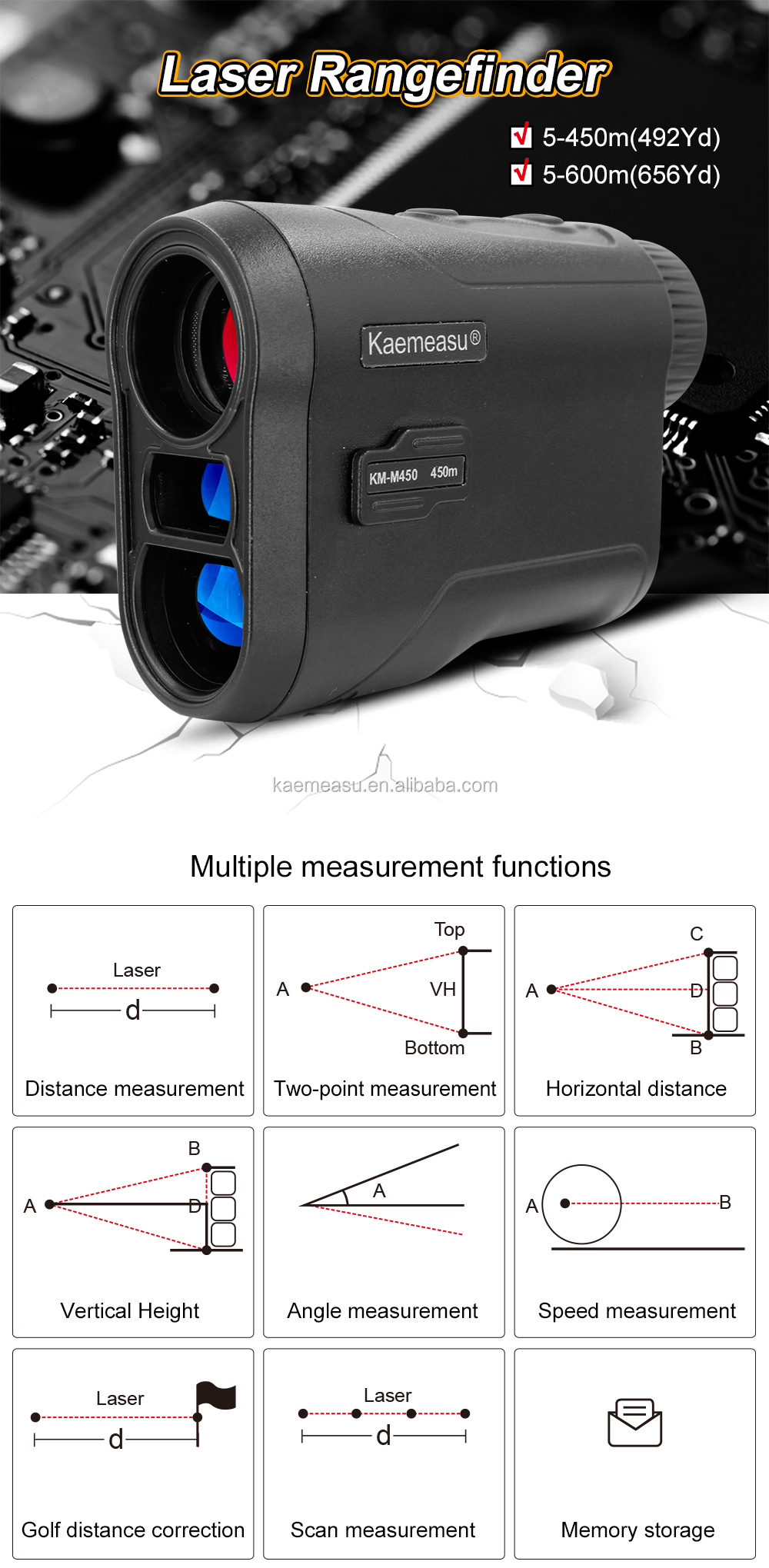 High Precision Outdoor portable golf Laser Rangefinder outdoor sport diastimeter Electronic telescope for hunting