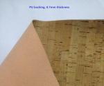 ECO-Friendly Nature cork fabric material/leather for notebook cover,l,waterproof