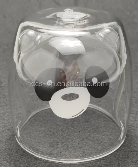 High Borosilicate Milk Mugs Tea Mugs Insulated Double Wall Bear Glass Coffee Mug