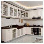 European Style Lighting Kitchen Cabinet with Glass Door and Melamine Board