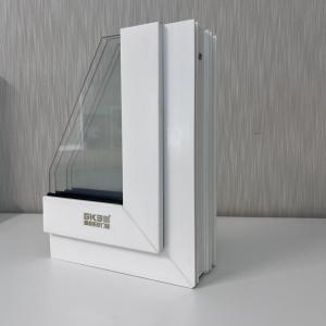 Quality GKBM 80 Series Extruded UPVC Sliding Windows White Profiles Interior And External wholesale