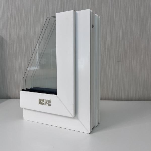 GKBM 80 Series Extruded UPVC Sliding Windows White Profiles Interior And