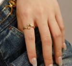 Size 4-10 CZ Stone Ring 18K Gold Open Snake 925 Sterling Silver Animal Rings
