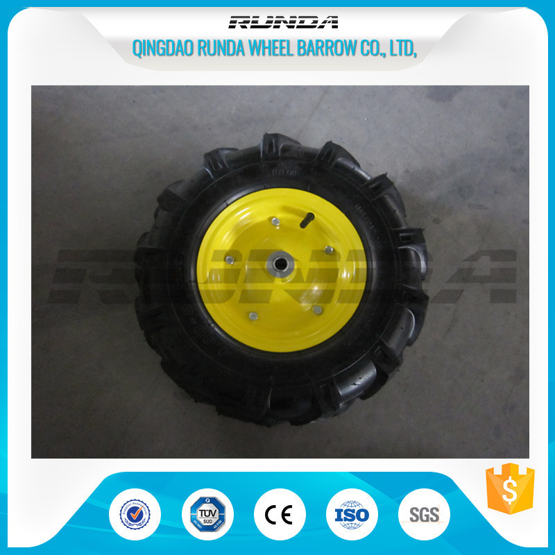 16inches Heavy Duty Rubber Wheels Yellow Color Lug Pattern Enamel Finish 6PR