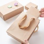 DIY Printing Small Drawer Brown Kraft Paper Gift Bags With Cover