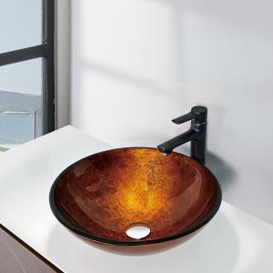Quality 145mm Tempered Glass Sink Bathroom Countertop No Hole Scratch Resistance With Foil wholesale