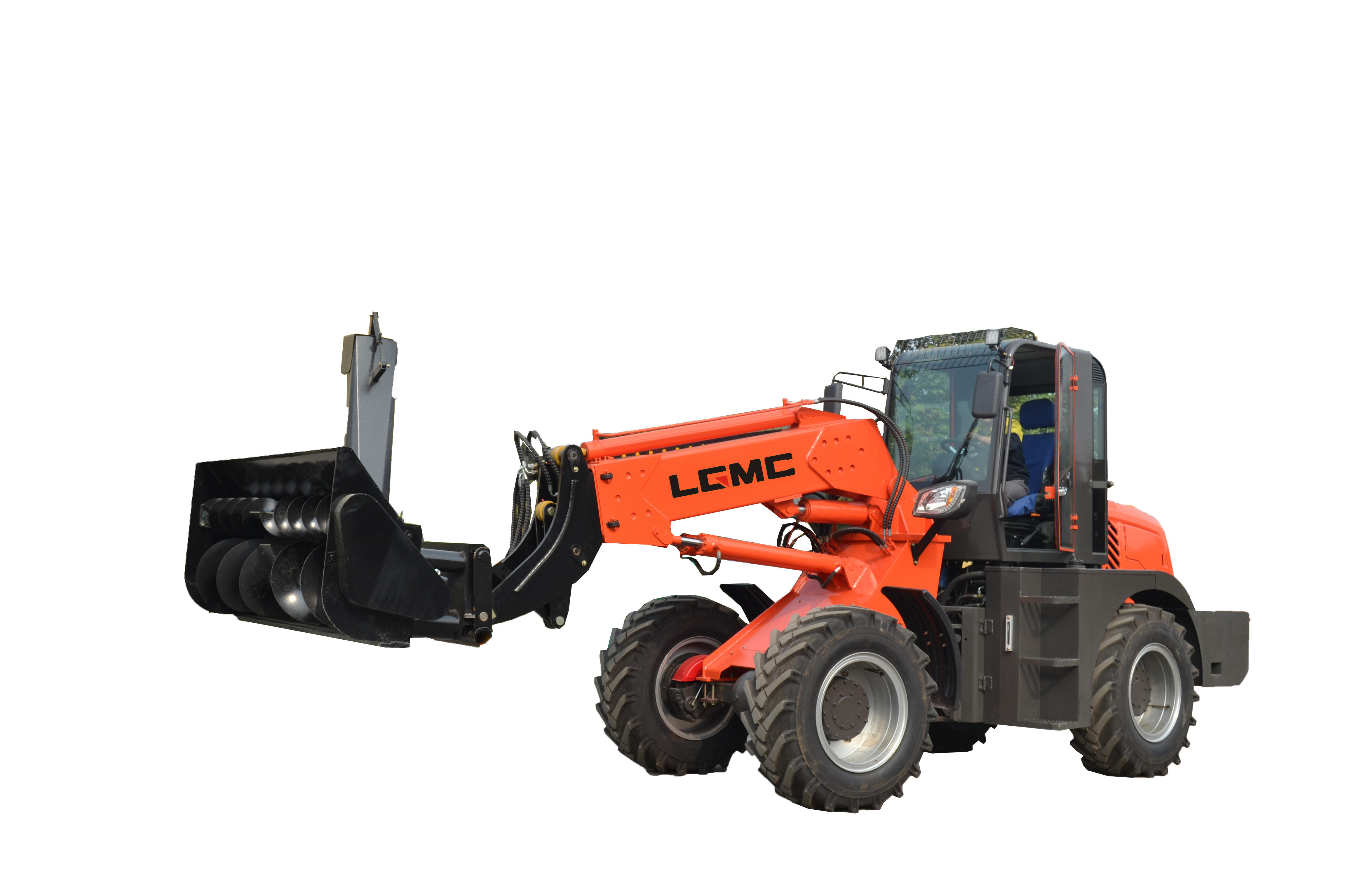 Yellow 2350mm Wheelbase 2500kg Telescopic Wheel Loader