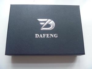 Quality Personalised Leather Texture Paper Packaging Boxes With Silver Foil Embossing wholesale