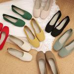 Knitted Round Head Flat Bottomed Daily All Match Women'S Loafers Lady Flats