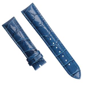 Quality SHX Polished Blue Leather Watch Strap Bands For Quartz Watches wholesale