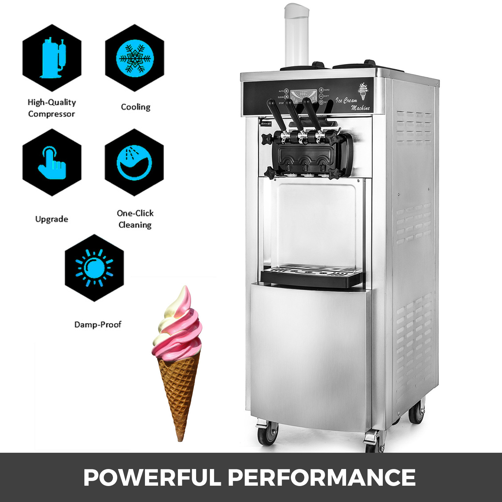 Stainless steel structure portable softy ice cream maker machine ice cream maker machine