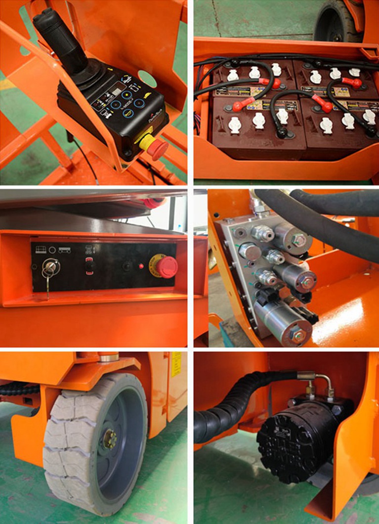 8m Battery Moving Self Propelled Scissor Lift with 10m Working Height