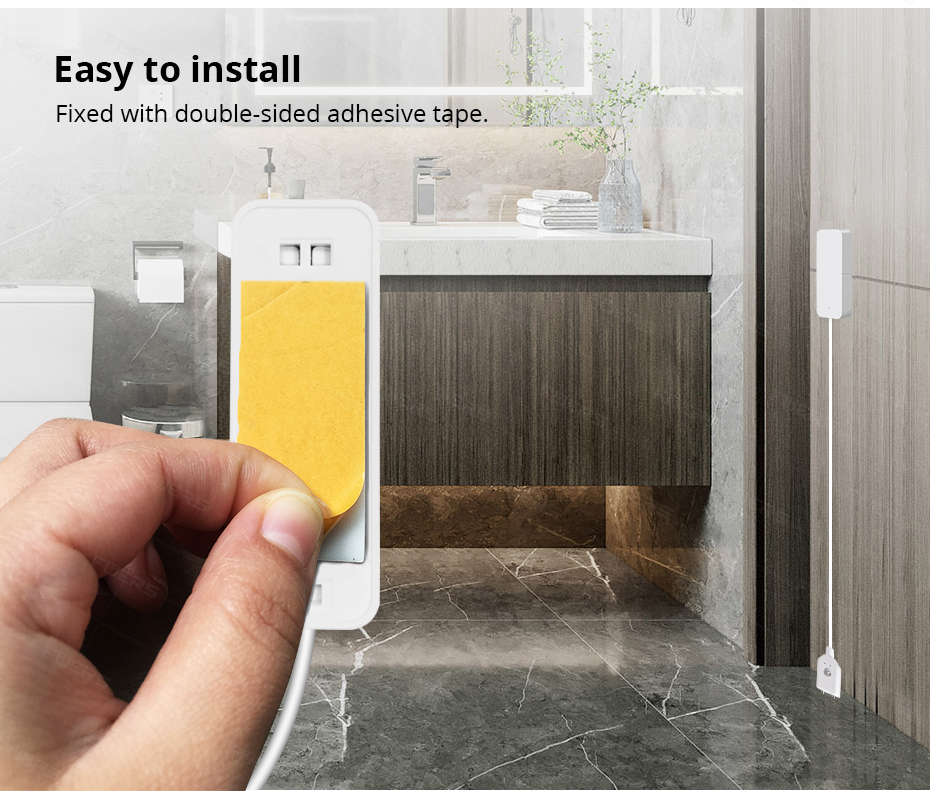 ABS Tuya Wireless Water Leakage Detector Smart Alarm Sensor AAA Battery
