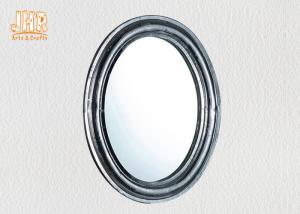 Quality Oval Industrial Style Fiberglass Furniture Silver Mosaic Glass Framed Wall Mirror wholesale